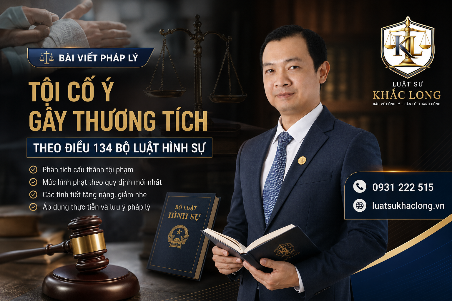 Tội cố ý gây thương tích theo Điều 134 Bộ luật Hình sự