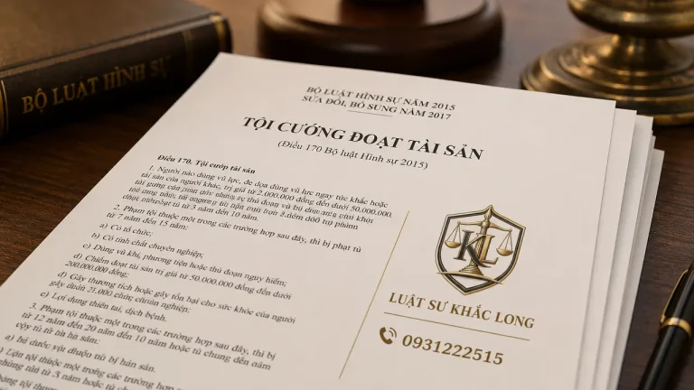 Tội cưỡng đoạt tài sản điều 170